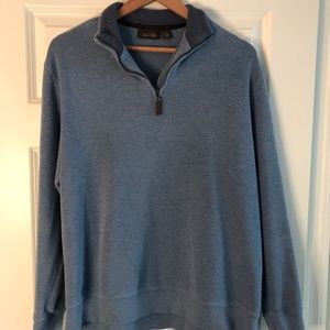 Tasso Elba 1/4 zip blue sweatshirt size large